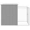Dog Kennel with Run Light Grey 165 x 251 x 181 cm Galvanized Steel