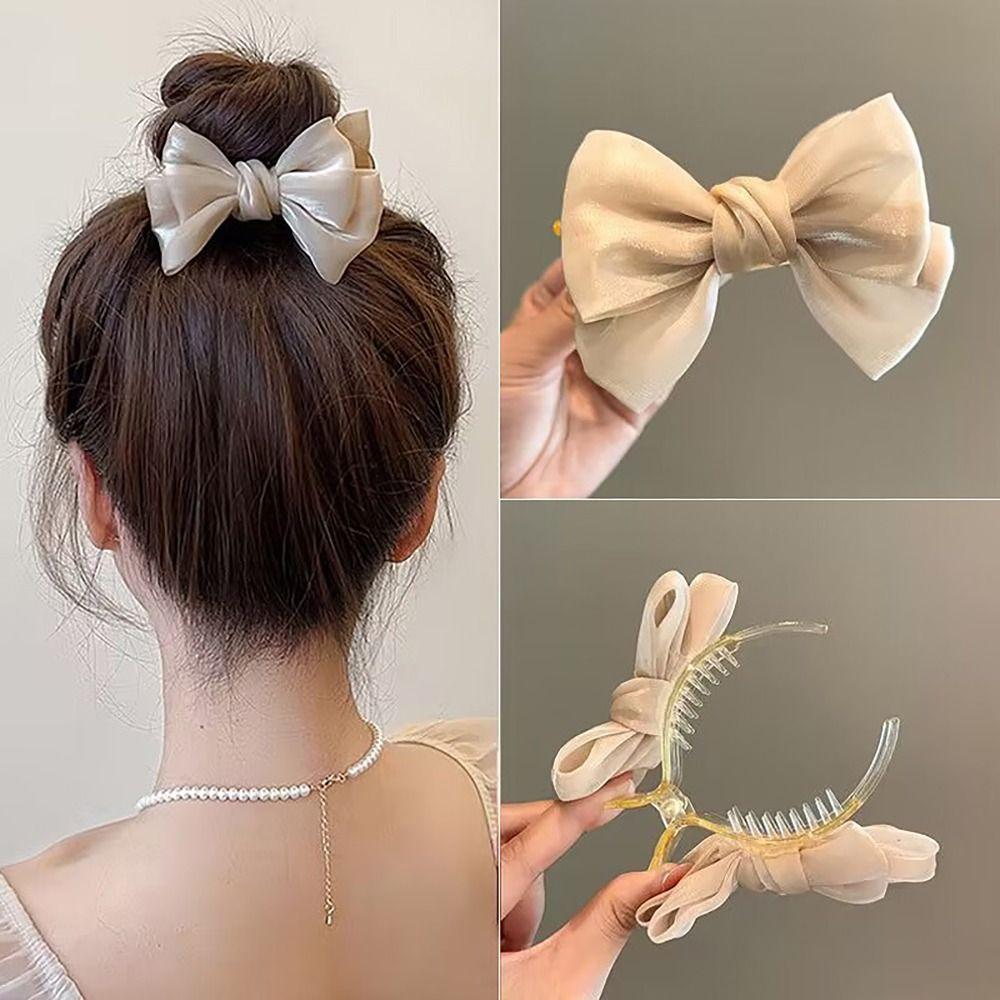 Back Head Hair Clamp Bow Hairpin New Hair Clip  Women Girls