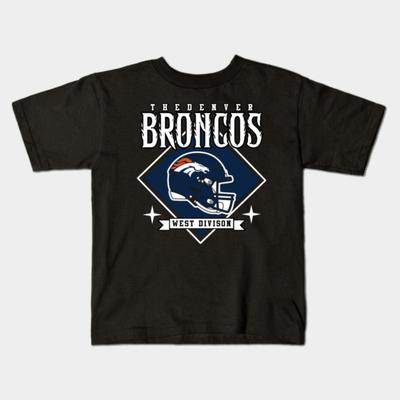 Мальчики Девочки Мягкие Хлопковые Футболки с Принтом denver broncos Дышащие Повседневная Школьная Одежда Детские Футболки