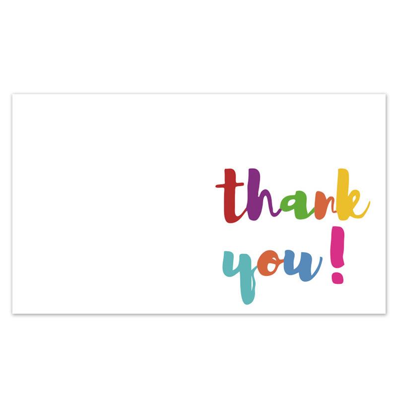 Black Thank You Greeting Cards, 50 Sheets/Pack