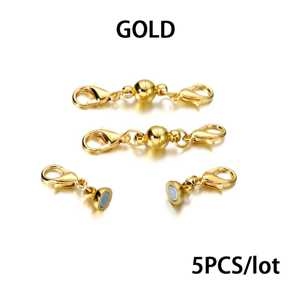 5Sets Copper Magnetic Clasps With Lobster Clasps Connectors for Necklaces Bracelets Clasp Hooks DIY Jewelry Making Findings