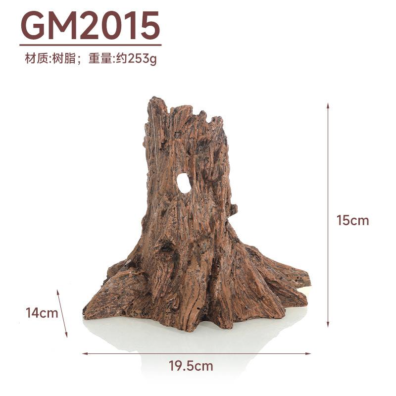 Resin Simulated Sunken Wood Tree Hole Fish Tank Aquarium Decor Ornament GM Series Landscape Decoration