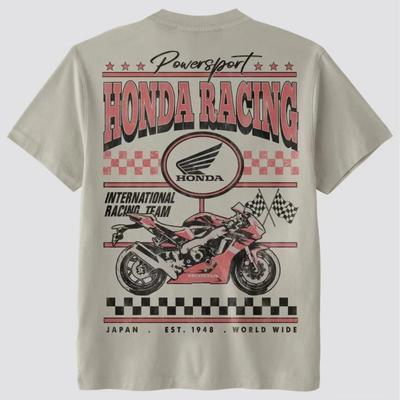 Винтажная футболка Honda Racing Powersport Oversize, Футболка с графикой японской команды мотоспорта, Повседневный топ унисекс