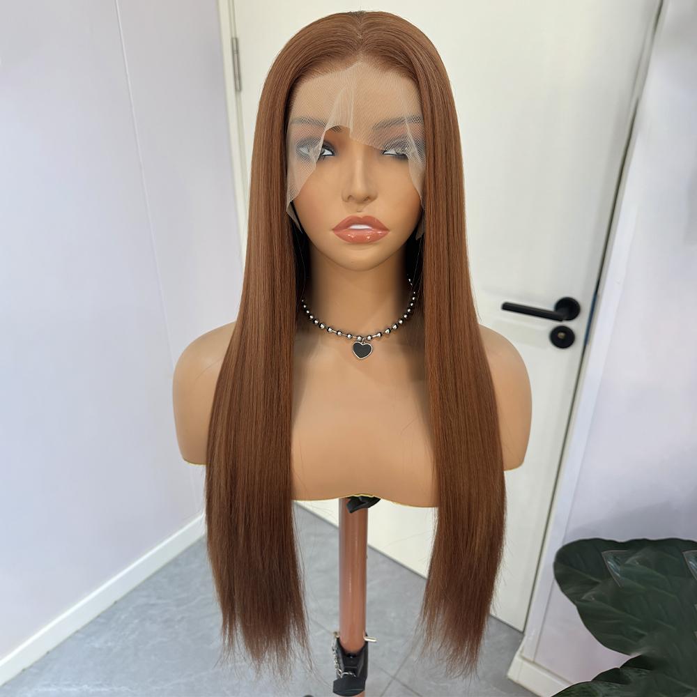 Brown Wig Long Straight Synthetic Lace Front Wigs Light Brown Straight Lace Wigs for Women Chocolate Brown Ready to Wear Cosplay