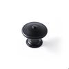 Round Painted Zamak Furniture Knobs - Set of 4 - Black - H.22 X W.30 X D.30 Mm