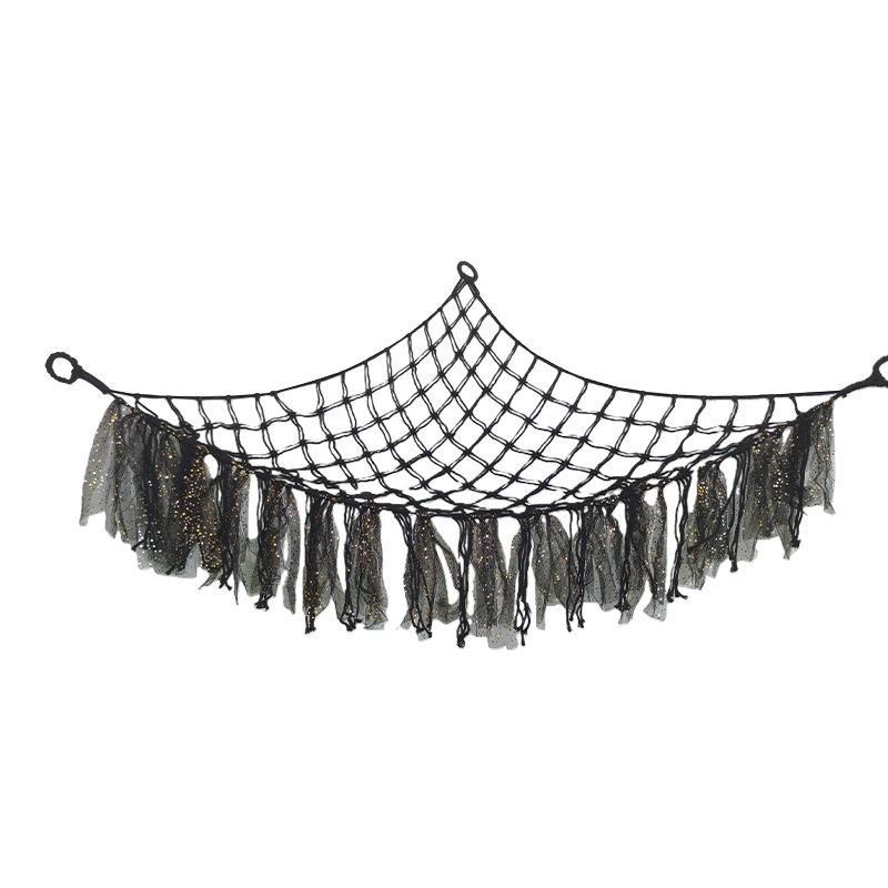 Colorful Mesh Triangular Doll Storage Net Bag - Nordic Lace Wall Hammock for Children's Room