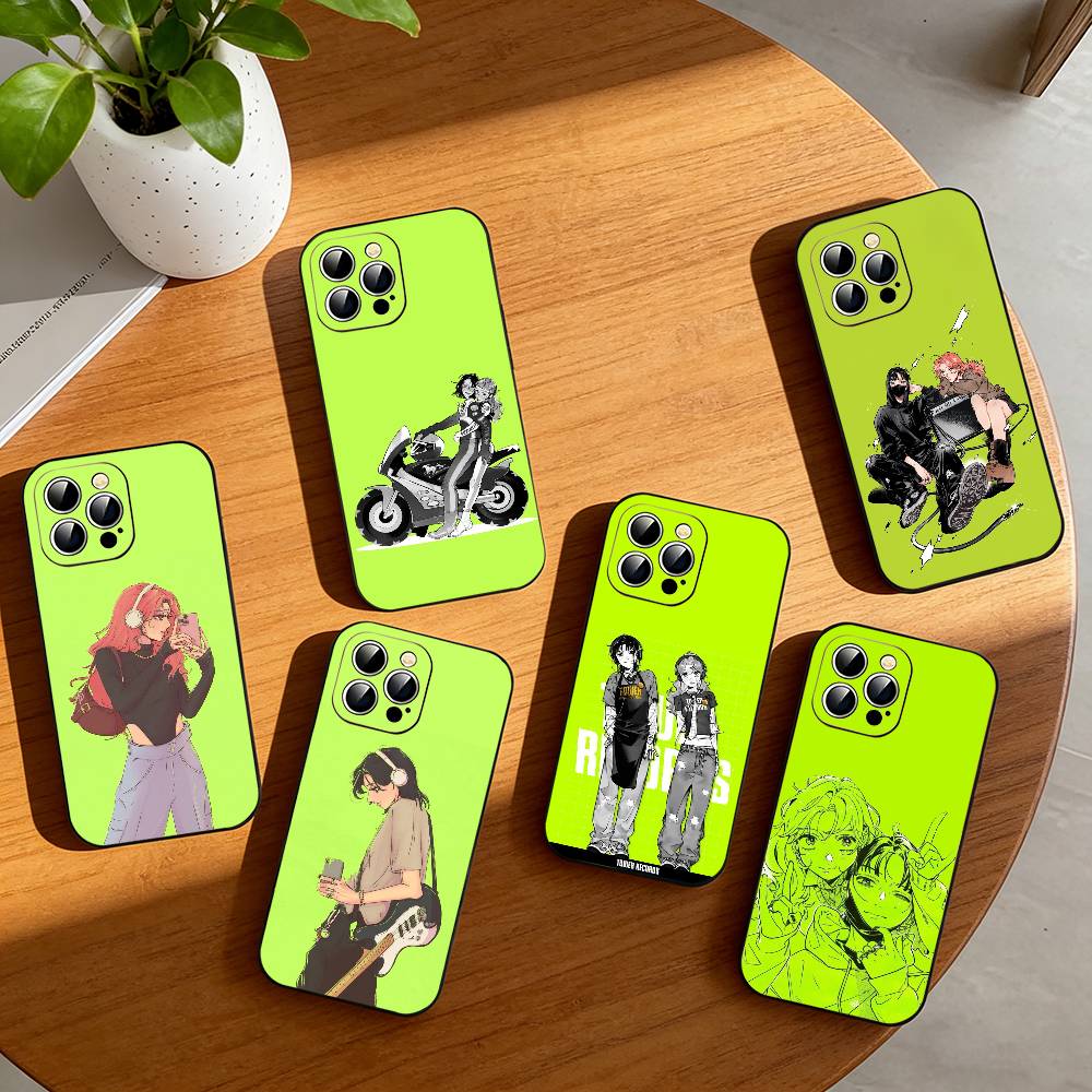KiniOto Manga The Green Yuri Guy Phone Case For iPhone 17, 16,15,14,13,12,11 Plus,Pro Max, Others Soft Black Cover