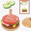 Деревянный гамбургер, деревянные штабелируемые игрушки, имитационная игра, игрушка Монтессори для детей