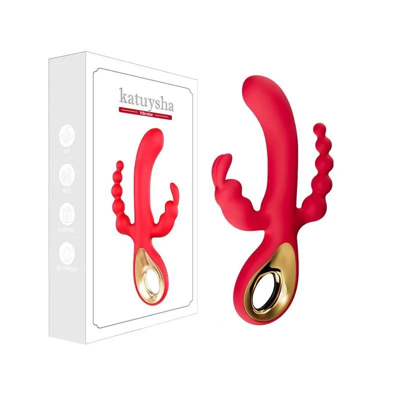 3 в 1 фаллоимитатор кролик вибратор для женщин G-Spot оргазм мастурбатор анальная пробка стимулятор клитора женская мастурбация секс-игрушки 18