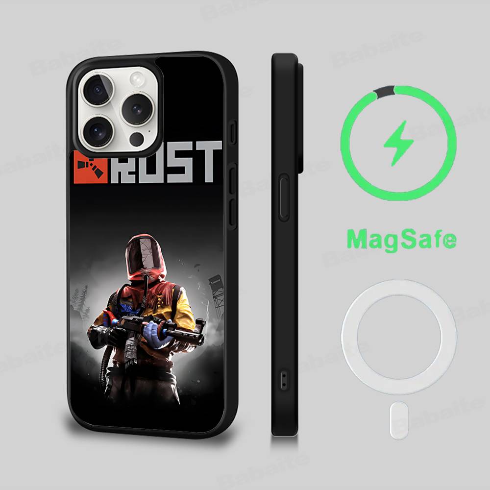 Чехол для телефона Survival Game R-Rust с магнитной беспроводной зарядкой Magesafe для IPhone 16 11 12 13 14 15 Pro Max Plus Mini