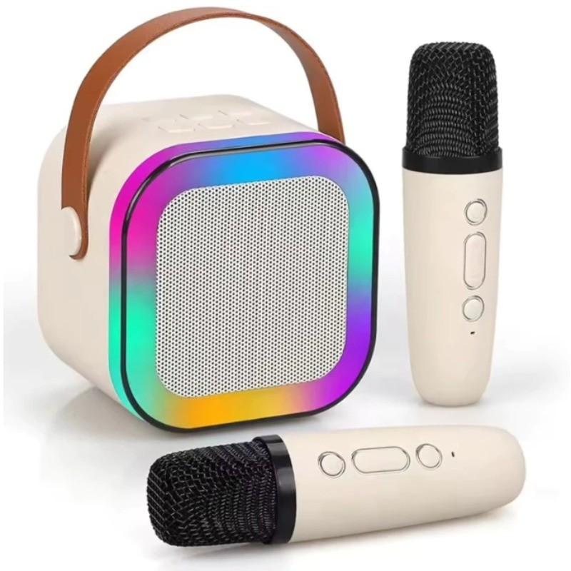 Беспроводной мини-динамик для караоке с Bluetooth-микрофоном для караоке, домашний, с RGB-подсветкой, портативная караоке-машина KTV