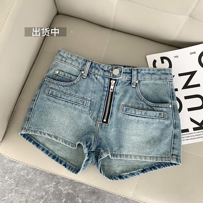 Hot Girl High Waist Denim Shorts for Women In Summer New Slim A-line Pants Thin