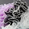Жемчужная кружевная цветочная оберточная ткань Волнистая пряжа Флористическая сетка для упаковки подарков 28смx4Ярда Ручная работа Упаковочная бумага для букетов