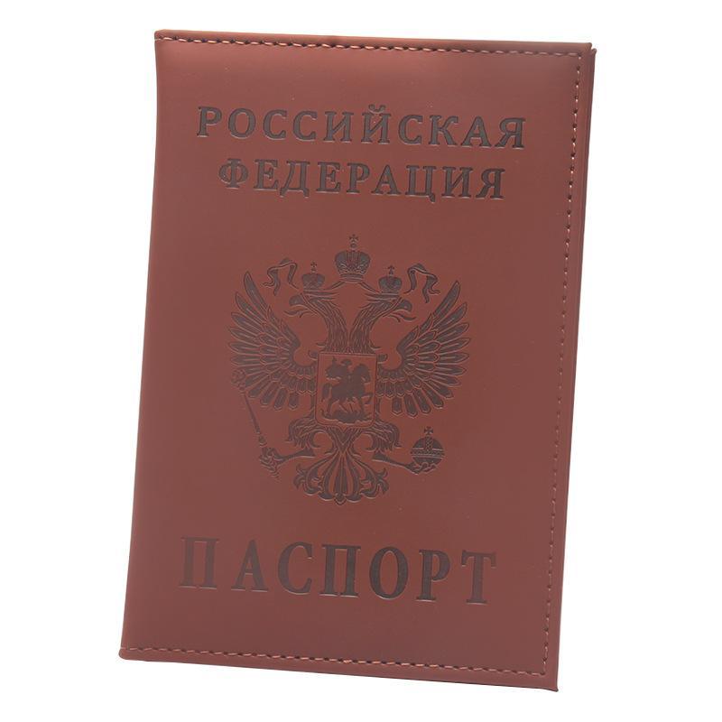 Российская Федерация Стиль Мужчины Женщины Держатель для паспорта Чехол для паспорта Держатель для удостоверения личности Держатель для билетов Кожаные обложки для паспорта