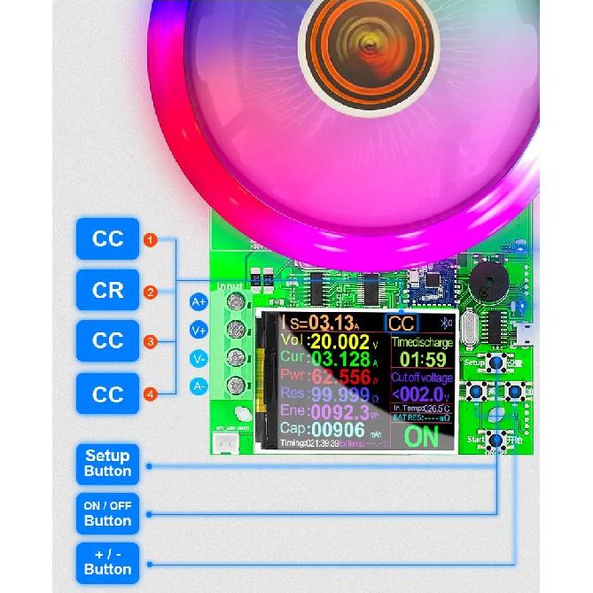 DL24/P 150 Вт/180 Вт 2,4" DC USB Тестер Электронная нагрузка 18650 Монитор емкости автомобильного аккумулятора Разряд Заряд Измеритель мощности Проверка