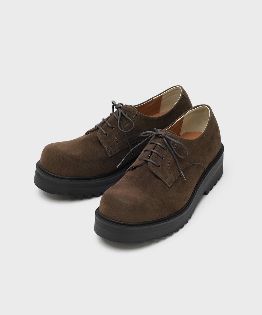 Firenze Atelier [Second.A] Объемные Дерби на Круглом Носке 5 см Замшевые 2Ndf2700Bs [Коричневый]