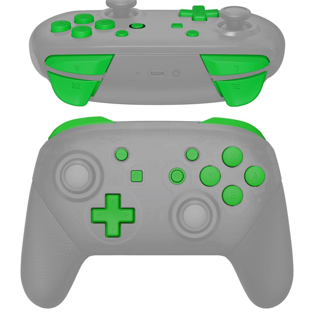 Полный набор кнопок для eXtremeRate switch pro ABXY ZR ZL LR кнопки для pro controller switch контроллер в комплект не входит контроллер, D-pad - [зеленый]