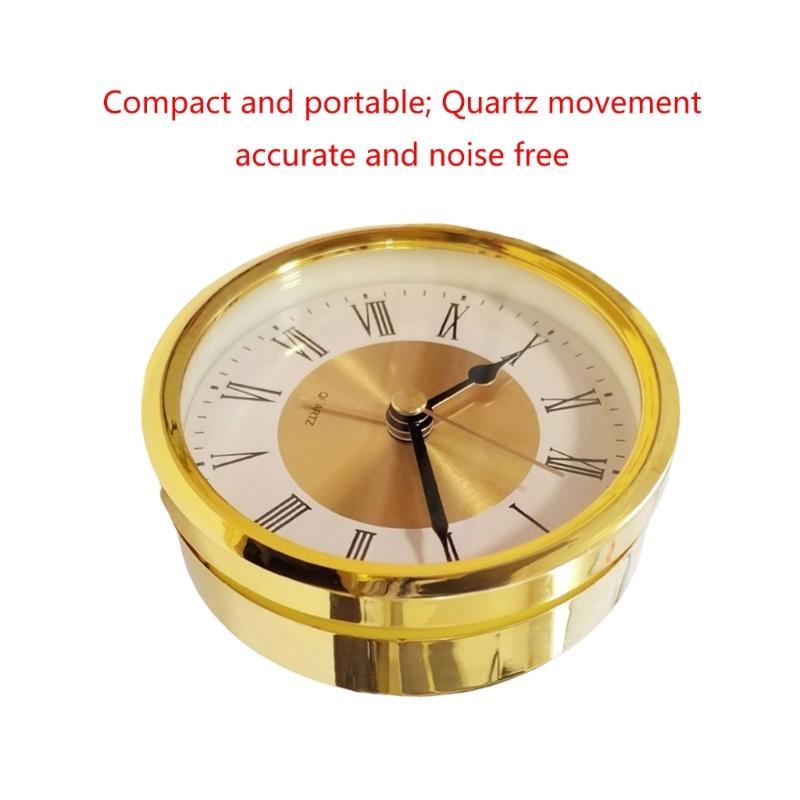 Stylish 89mm / 3.5in Round Clock Insert with Roman Numeral Clear Sleeves Clock for Office Display and Gift