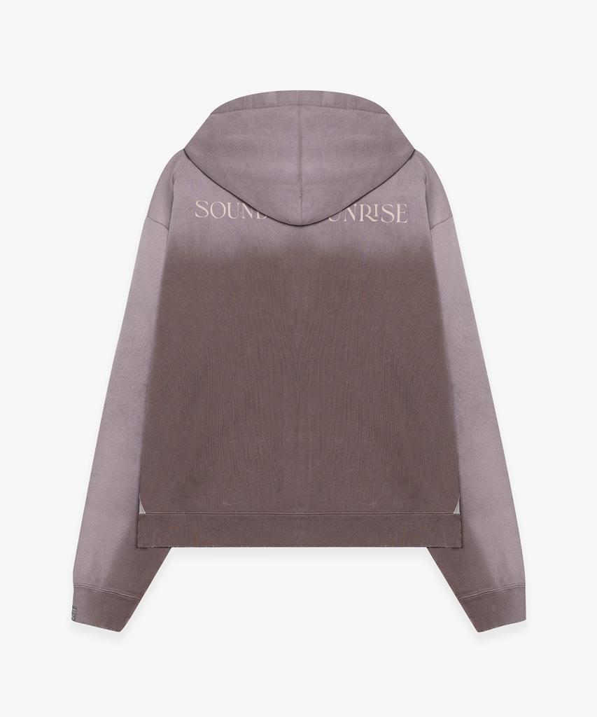 Sound Of Sunrise Sun Faded Like Zip-Up Hoodie Burgundy
