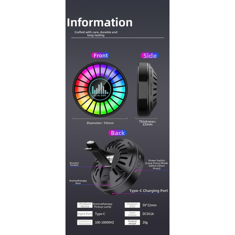 RGB Свет Звукоактивный Цвет Как Показано На Рисунке RGB Автомобильный Свет Управление Через Приложение И Кнопки Датчик Вибрации Автоматическое Включение