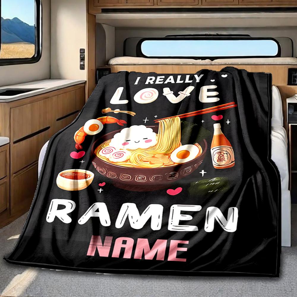 Ramen Love A Culinary Delight For All Ages Blanketcustomizable With Your Namecomfortable And Stylish Perfect For Travel Beds Chairs Offices Sofas