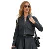 Spring and Autumn New Women's Loose Casual Long Sleeve Leather Jacket Coat
