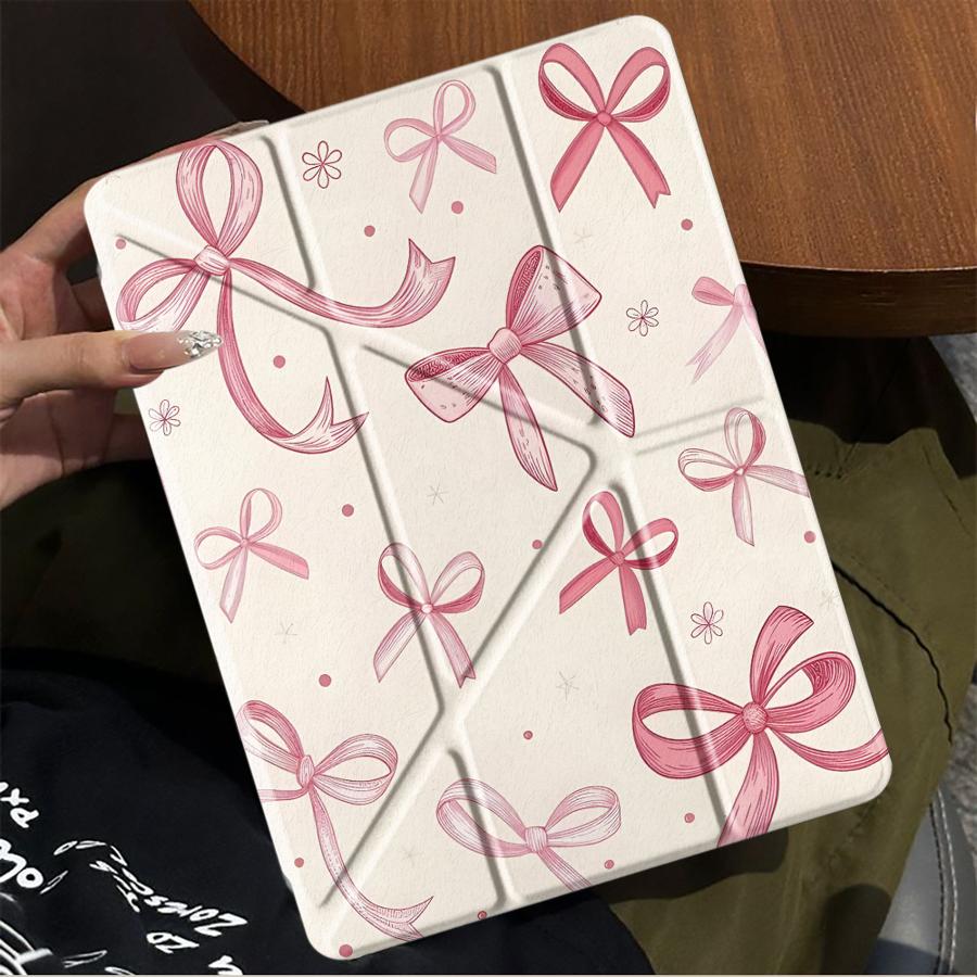 Мультяшный чехол-планшет с бантом для iPad Mini 6 7 Air 4 5 M3 M2 1 2 M4 11 дюймов Pro 2025 Pro 11-го 10-го 9-го 8-го 7-го 12,9 дюйма с подставкой