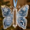 Christmas Cash Holder Ornament Money Ornament, Acrylic Hanging Decor with Vintage Transparent Pendant Butterfly Print, Holiday Party