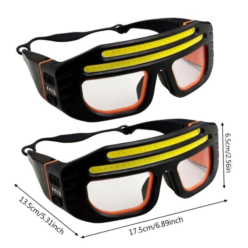 Многофункциональные очки-маска 2 в 1 с фонарем, перезаряжаемые через USB Type-C, сенсорное управление, компактные, для ремонтных работ, аварийные, для походов