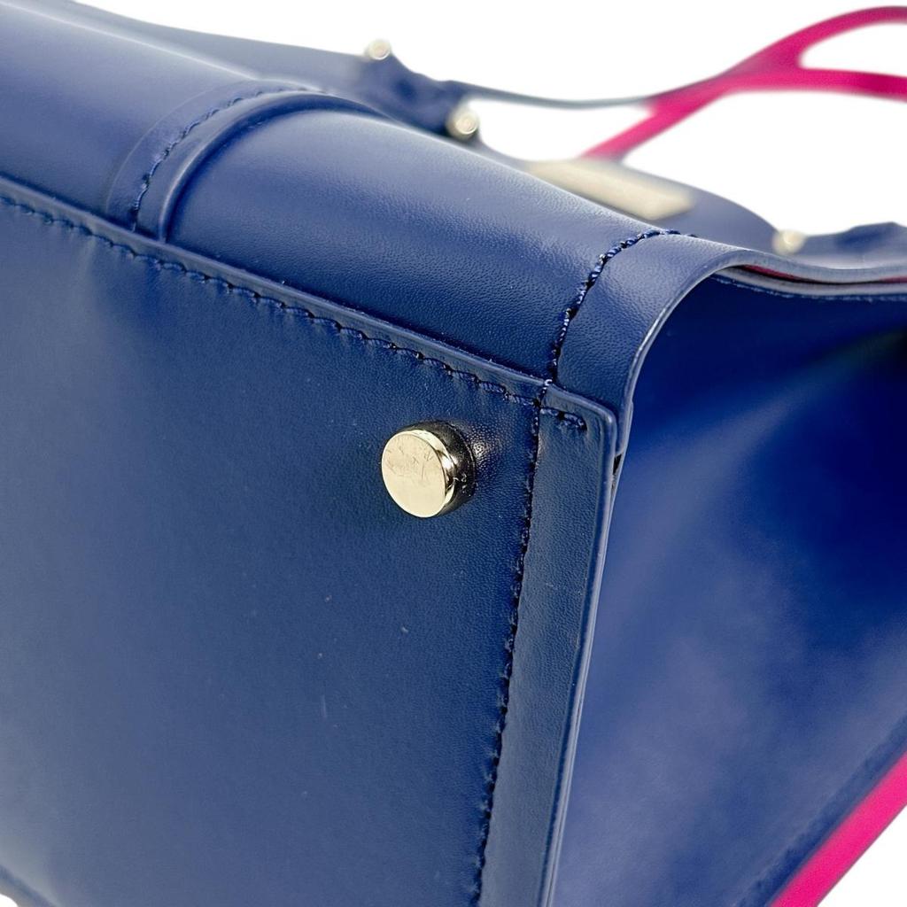 Kate Spade Маленькая сумка-тоут Elodie Arbor кожаная Синий x розовый Женская Б/У