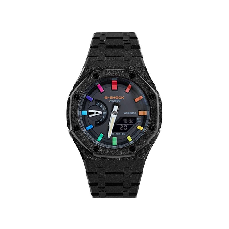 Casio Унисекс Часы с Жидкокристаллическим и Аналоговым Двойным Дисплеем Серия 48,5 мм Черные GA-2100SU-1A(Watch8--)