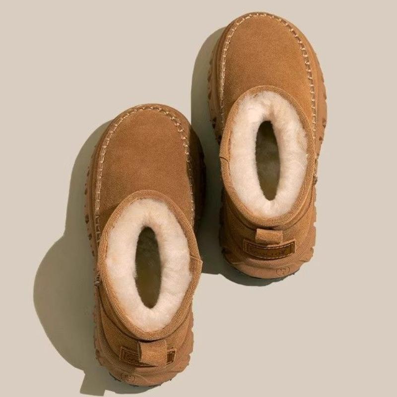 Fashion Fashion Slip-on Ankle Boots Hot Sale Round Toe Winter Plus Velvet Keep Warm Snow Boots Fashion Shoes for Women Platform Boots