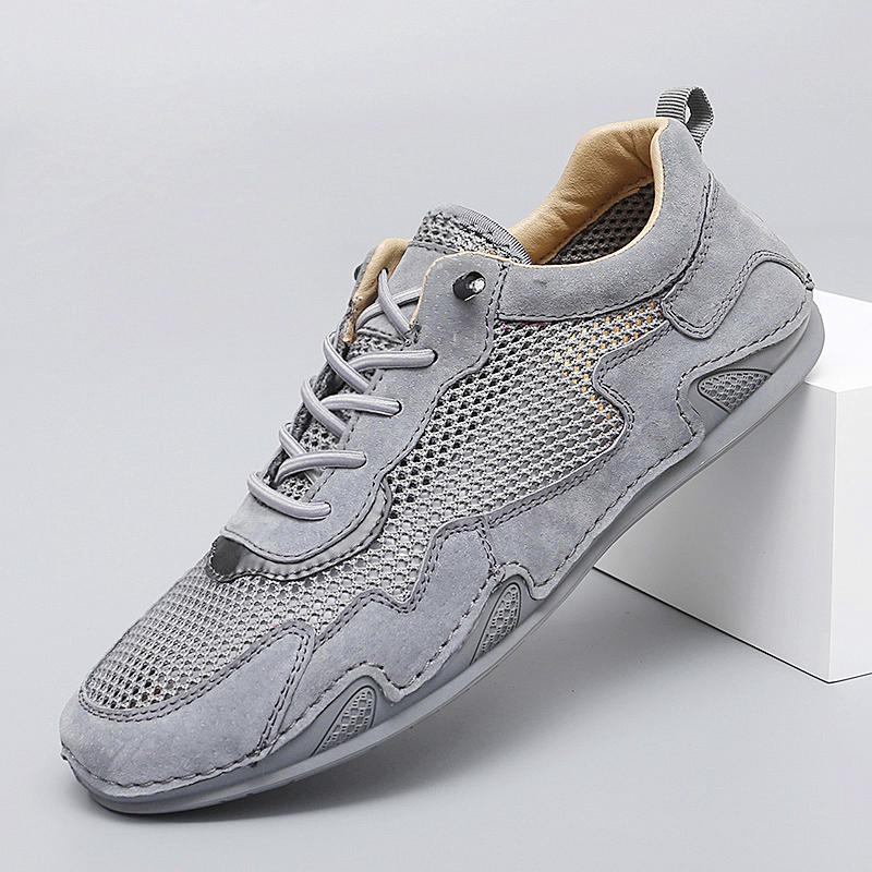 Мокасины для мужчин Повседневная сетчатая обувь Уличная дышащая обувь без застежек Летняя обувь для мужчин Белые кроссовки с бесплатной доставкой