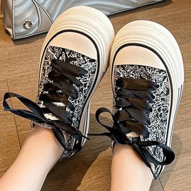 Горячая Распродажа Удобная Парусиновая Обувь для Женщин Летняя Модная Универсальная Шнуровка Дышащая Бисквитная Повседневная Обувь Обувь Для Бордборда