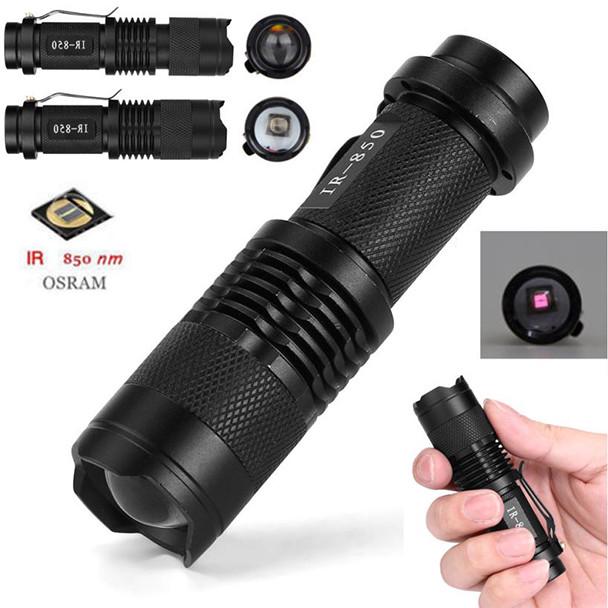 IR Lamp 850nm 5W Zoom Infrared Light Flashlight Hunting Torch Lamp Night Vision