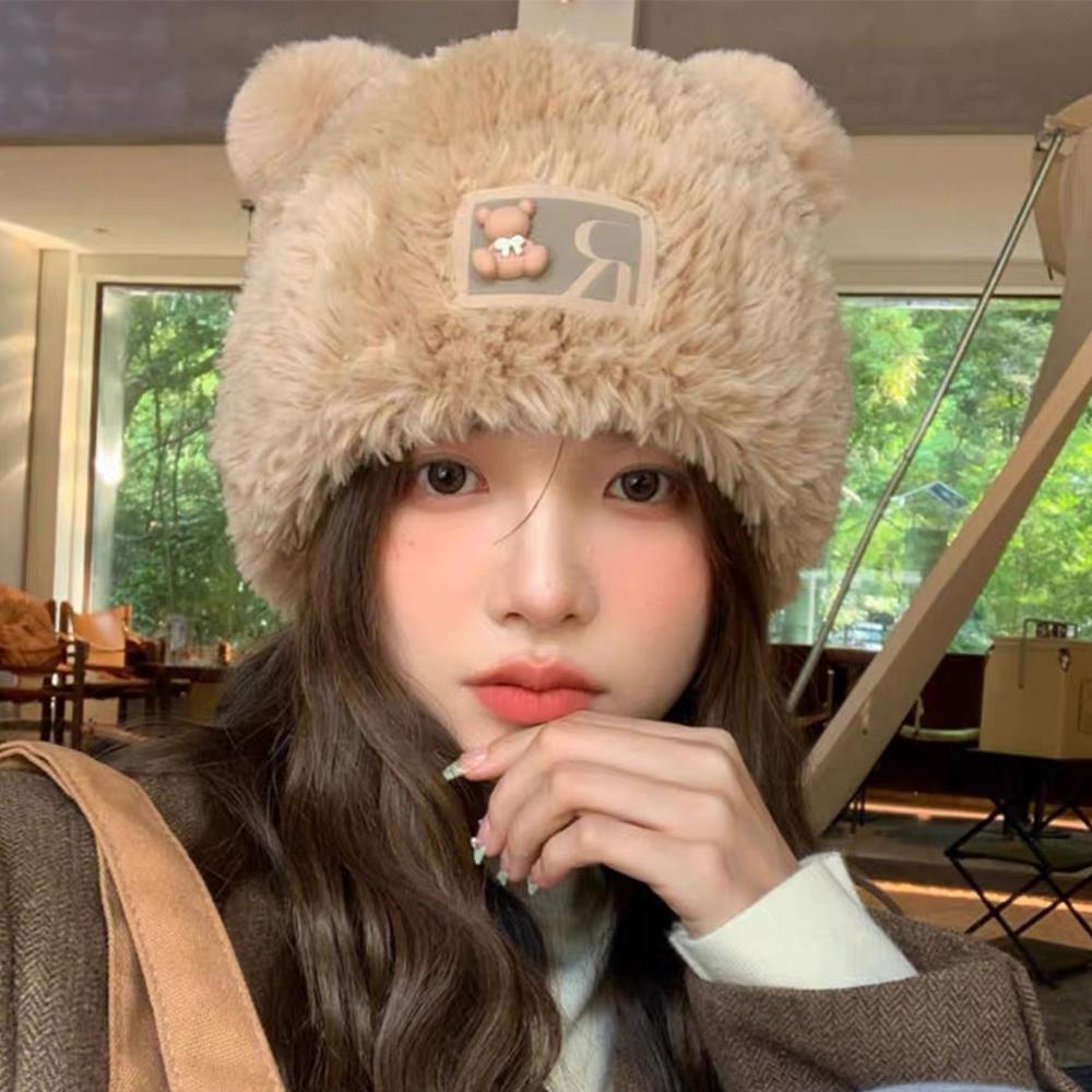 Plush Beanie Hat Ear Protection Bonnet Caps New Knitted Hat