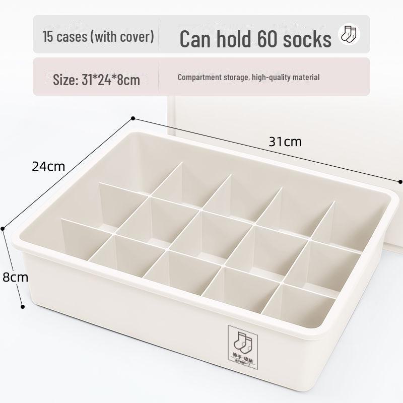 Drawer-Style Underwear and Socks Storage Box with Compartments