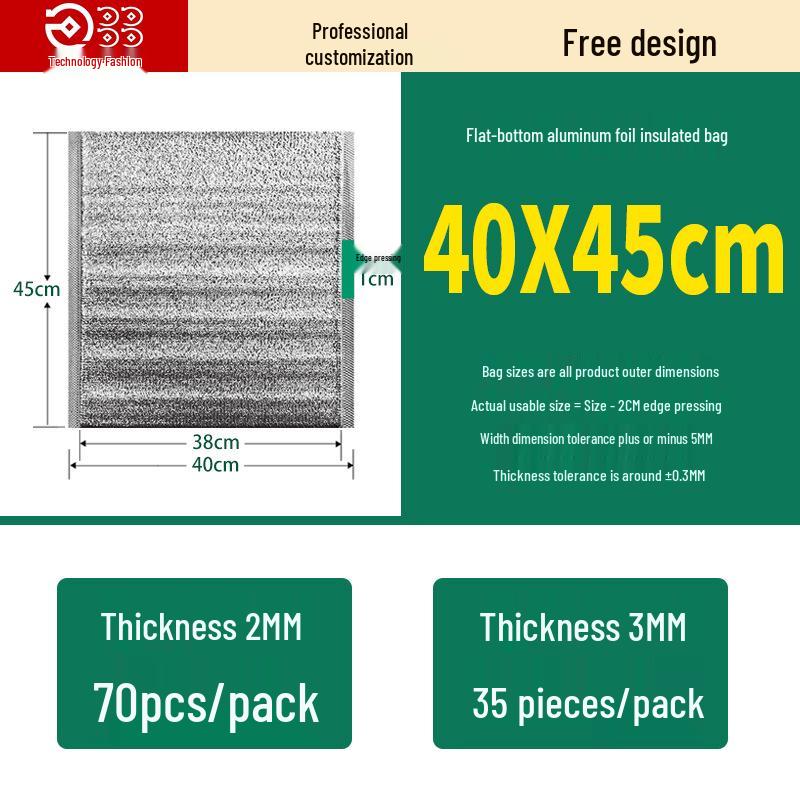 Large Capacity Thickened Aluminum Foil Insulated Bag with Adhesive Strip
