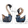 Набор из 2 скульптур лебедя, декор для дома в виде пары лебедей, синие и золотые украшения для комнаты, книжная полка, офис, гостиная, центральная часть обеденного стола