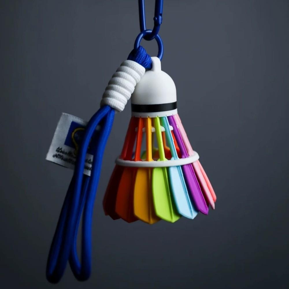Rainbow Color Badminton Bag Pendant Creative 3D Printing Keyring Badminton Enthusiast