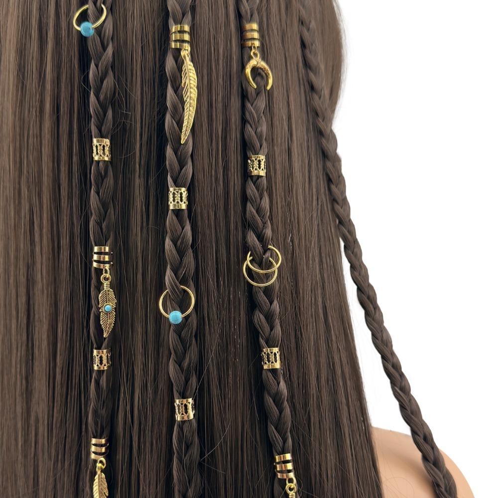 31pcs Dread Locks Hollow Out Hair Ring Hair Braiding Hair Braid Tubes Dreadlocks Beads Decor