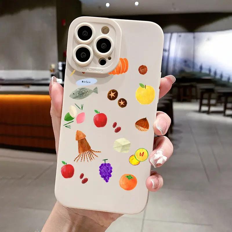 Чехол для iPhone 17 16 15 Чехол iPhone 14 Pro Max Чехлы Яркий Оранжевый Фруктовый Графический Чехол для iPhone 16 Plus 16E 16 13 12 11 Обложка