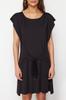 Women's Fashion New Dress Black Mini Knitted Tie Beach Dress