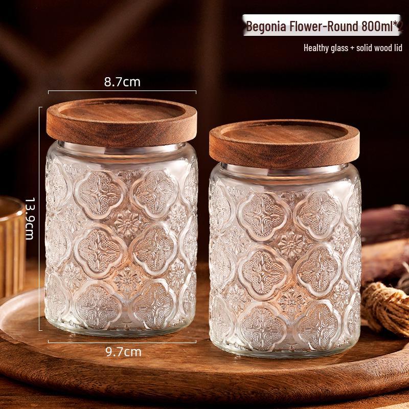 Стеклянная герметичная банка для хранения закусок, сухофруктов, чая, сахара и зерновых