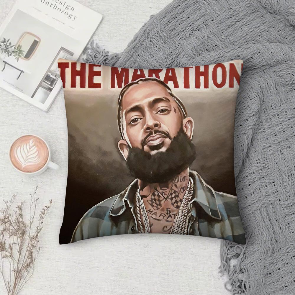 Наволочка для подушки с изображением рэпера N-Nipsey H-Hussle Victory Lap, квадратная, двусторонняя печать, короткий плюш, чехол для диванной подушки, прикроватная подушка