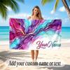 Abstract Geometric Theme Soft Beach Towel Personalized Custom Name Text Towel Portable for Beach Pool Travel