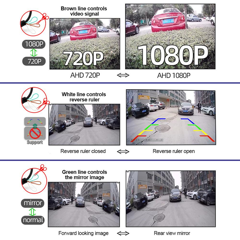 Универсальная автомобильная камера заднего вида, водонепроницаемая HD-камера заднего вида с ПЗС-матрицей и объективом FishEye, ночное видение