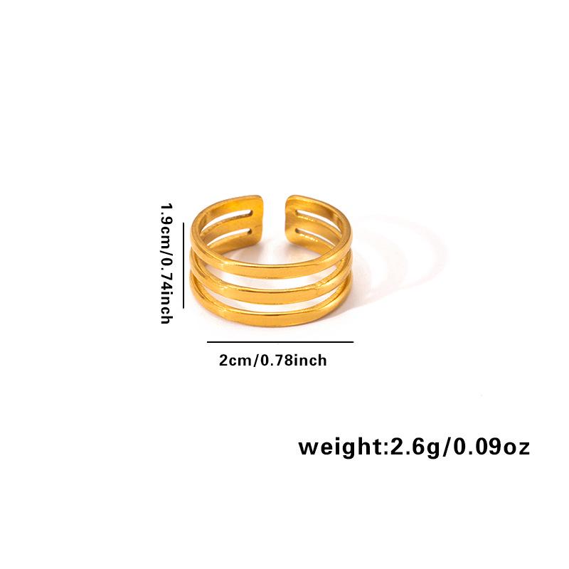 European & American Trendy Titanium Steel Geometric Open Ring - Hip-Hop Style Snake Design