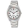Q&Q Watch Analog Waterproof Date Metal Band D024-204 Men's White