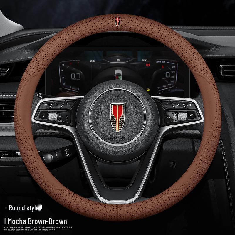 Genuine Leather Steering Wheel Cover for Hongqi H5, HS5, H6, HS3, H9, HS7, HS6, HQ9, EQM5, and O5